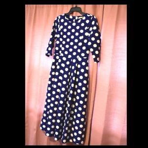 Nuggles royal blue and white Polka dot dress!